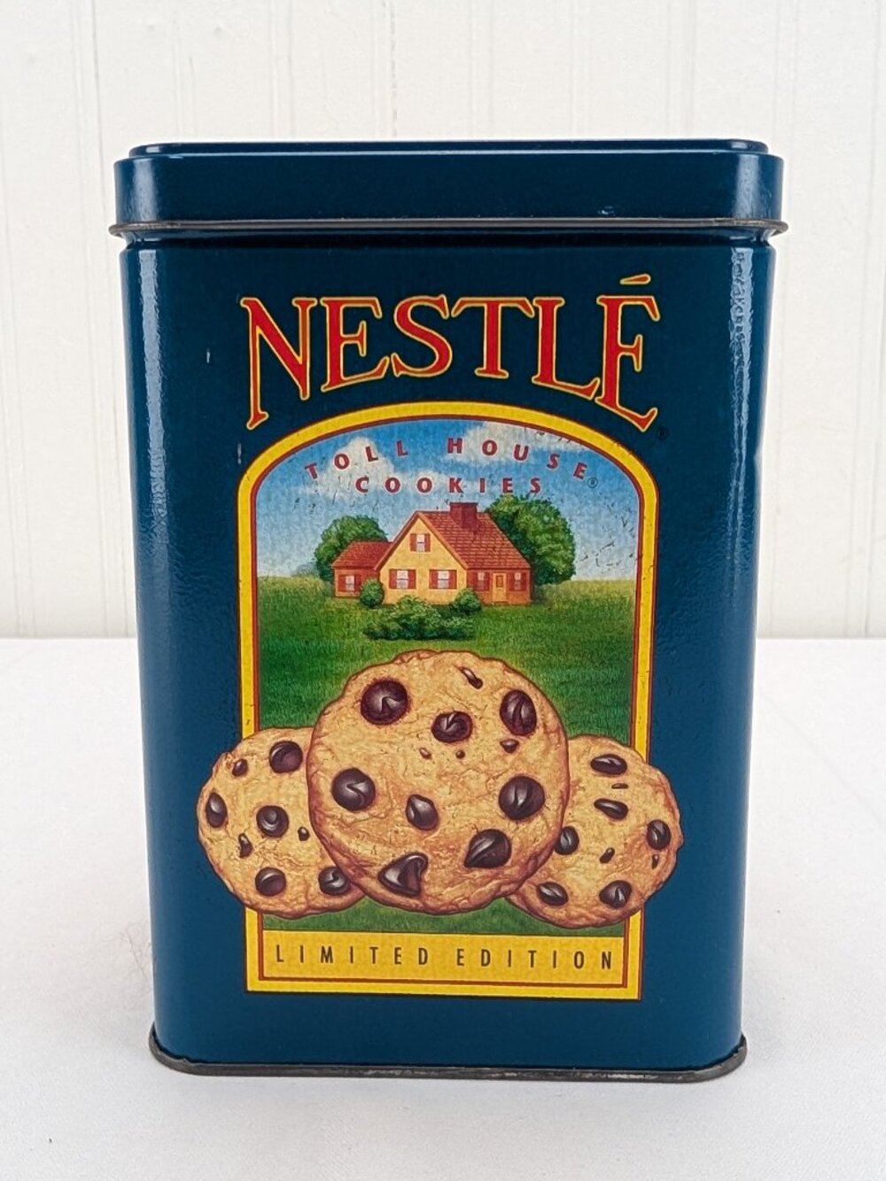 Vintage Nestle Toll House Cookies Metal Tin Limited Edition 6.25" Tall Canister
